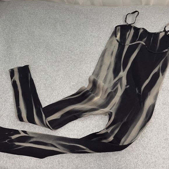 Anwnd Catsuit Bodysuit Small Ribbed Marbled Yoga Dance - Picture 10 of 10